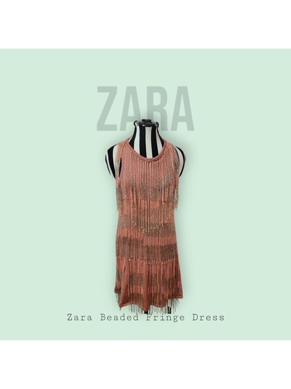 Adorable Zara Beaded Fringe Dress - 20's Flapper Style Updated for Today - M